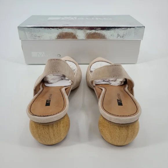 Matiko Cream Leather Slingback Heels - Picture 3 of 10